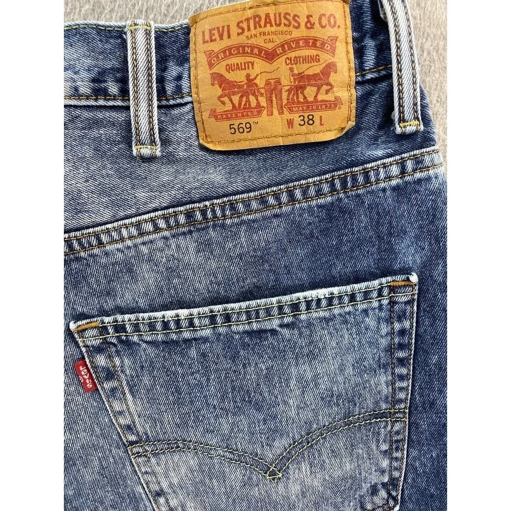 Levis 569 Denim Jeans Shorts Men 38 Cyber Y2k Chunky Casual Everyday Grunge Punk